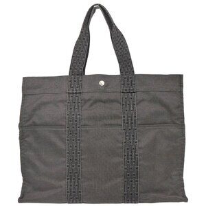 Hermes Gray Canvas Herline Tote GM Handbag 186108